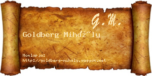 Goldberg Mihály névjegykártya
